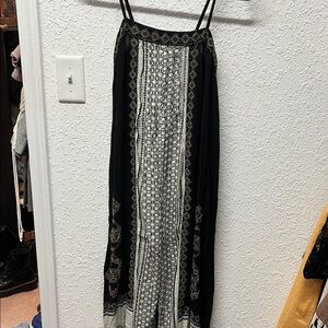 Free People Black and White Patterned wide leg jumpsuit
